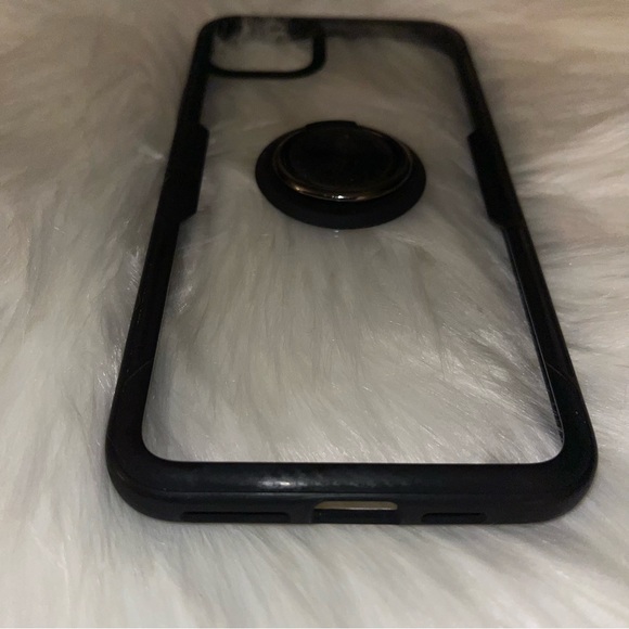 iPhone 11 Pro Max black and clear cell phone cover with stand - Picture 3 of 9
